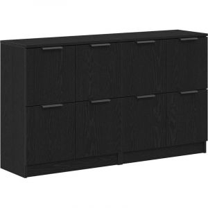 VidaXL Buffets 2 pcs Chêne Noir 60x30x70 cm Bois d'ingénierie