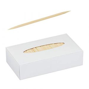 Image de Relaxdays Zahnstocher Holz 5000er Set, Zahnh&ouml;lzer d&uuml;nn, f&uuml;r Zahnhygiene, H&auml;ppchen & Basteln, Zahnh&ouml;lzchen, 6,5 cm, natur -