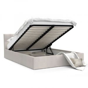 Kids Literie - Lit Rino 140x190 + coffre - Sommier inclus rino creme - rino creme