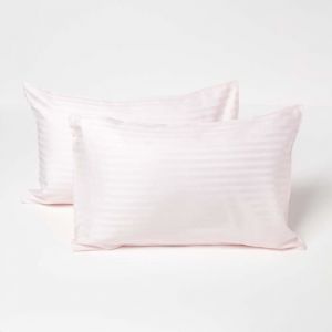 Homescapes - Lot de 2 Taies d'oreiller enfant en coton égyptien 330 fils Rose, 40 x 60 cm - Rose