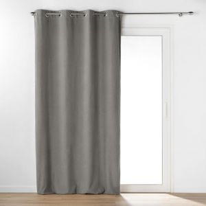 Douceur D'intérieur - Rideau a oeillets 140 x 240 cm bouclette unie wooly Gris