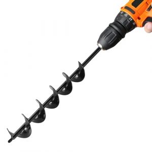 M&egrave;che Tari&egrave;re pour Perceuse-VEVOR-80 x 600 mm-Foret Tari&egrave;re de Plantation-avec Tige Hexagonale-Accessoire de Per&ccedil;age Robuste