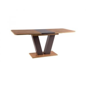 AC-D&eacute;co Tables &agrave; manger - Table extensible en bois - Marron - 8 couverts - L 136 cm x l 80 cm x H 76 cm
