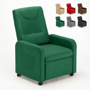 Fauteuil relax inclinable en tissu avec roulettes et repose-pieds Beautiful