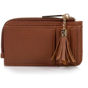 Isotoner Portefeuille Porte-Cartes Femme zipp&eacute; Camel