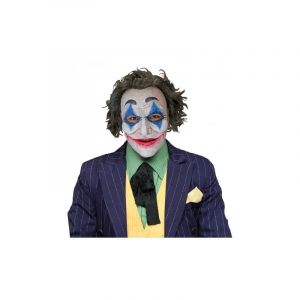 Image de MASQUE LATEX INT&Eacute;GRAL JOKER FOU ADULTE BLANC