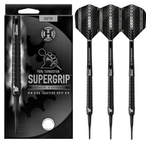 Harrows Fl&eacute;chettes Supergrip Black Edition 90% Tungst&egrave;ne pointe nylon 18G