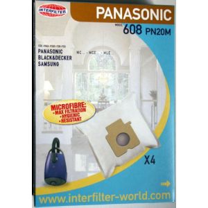 Interfilter 608 - 4 sacs non tisses adaptables pour aspirateur