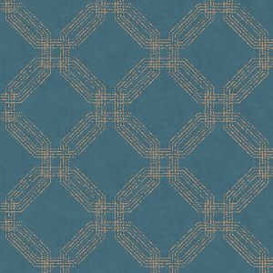 A.S. Creation Papier peint intissé 374773 Pop Style - Papier peint art déco Bleu Or - 10,05 x 0,53 m