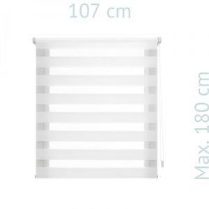 Purline Store enrouleur 107X180 CR&Egrave;ME EASY FIX Nuit et jour, assemblage facile &agrave; l'aide de clips de cadre de fen&ecirc;tre ou d'adh&eacute;sif