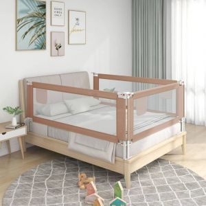 VidaXL Barrière de sécurité de lit d'enfant Taupe 120x25 cm Tissu