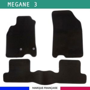 Tapis de voiture - Sur Mesure pour megane 3 (2008 - 2016) - 3 pi&egrave;ces - Tapis de sol antid&eacute;rapant pour automobile
