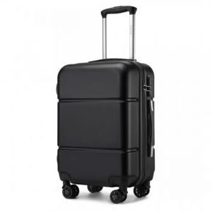 Valise Cabine Rigide ABS Bagages a Cabine 54x37.5x22cm avec 4 roulettes Valise de Voyage Légere Valises Trolley de Voyage, Noir
