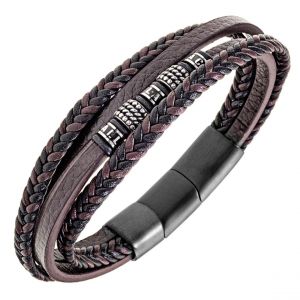 Bracelet Homme All Blacks Bijoux - 682431 Acier et Cuir
