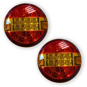 2 feux ronds camion leds 12-24 volts stop position clignotant