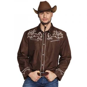 Image de Boland Chemise de Cow Boy Marron Homme - M