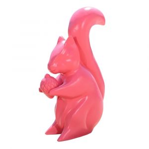 Wanda Collection Statue écureuil de jardin rose 64 cm