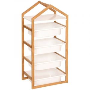 Atmosphera Meuble de rangement 4 étagères Bako blanc 43x94,5cm créateur d'intérieur