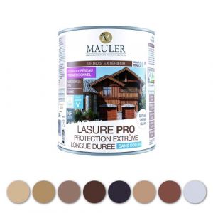 Lasure hydrofuge bois int&eacute;rieur & ext&eacute;rieur - 10L Satin&eacute; Incolore - Ecolabel - Lasure professionnelle haute protection sans odeur Mauler