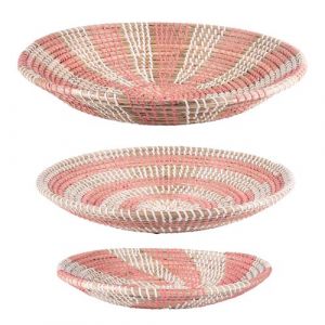 Table passion Set de 3 coupes en jonc rose - Rose - Fibre Naturelle