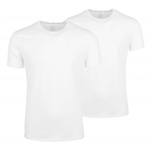 Calvin Klein 2P S/S Crew Ne T-Shirt, Blanc (100), XL Homme