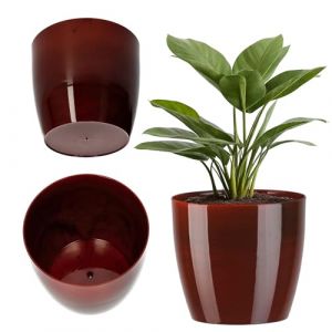 Cache-Pot pour Fleurs Plantes Rouge 18 cm - Kadax