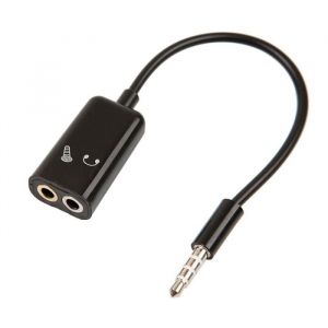 Adaptateur Audio Stéréo de 18 cm, Connecteur jack 3,5 mm Mâle vers Double Connecteur Femelle, Casque et Microphone, pour Téléphone, MP3, Ordinateur et CD - Noir - Straße Tech