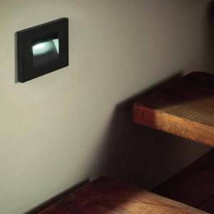 Silamp Balise LED saillie 3W 220V 120° Noire IP44 pour Escalier - Blanc Chaud 2300K - 3500K