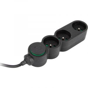Image de Zenitech Bloc multiprise écoresponsable 3 prises 2P+T Home Green - Noir