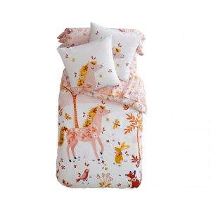 Drap-housse CHEVAL ROSE rose clair en coton