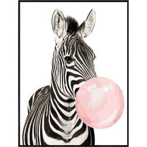 Peinture au numéro : Zèbre et Chewing gum - toile tendue sur châssis