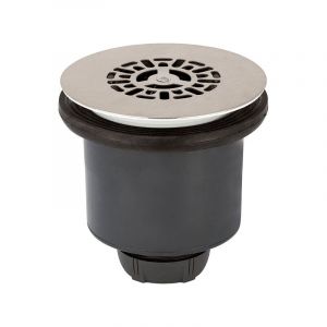 Wirquin 30723747 Bonde de douche Tourbillon Ø90 chromée avec grille plate en inox et sortie verticale
