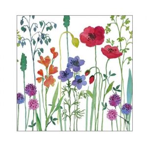 Ambiente 20 SERVIETTES DE TABLE JETABLE PAPIER FLEURS PRÉ COQUELICOTS 33CM