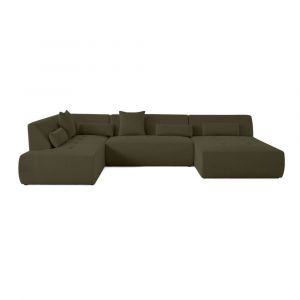 Onyx - canapé panoramique modulable d'angle gauche - 7 places - en tissu mailles 3D - Vert