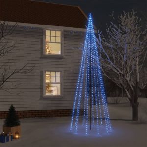 VidaXL Sapin de Noël avec piquet 732 LED Bleues 500 cm