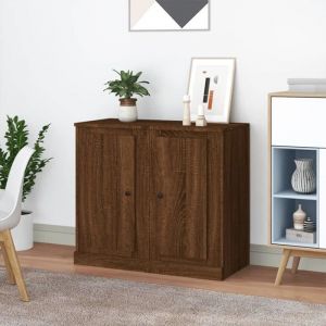 VidaXL Buffets 2 pcs chêne marron 37,5x35,5x67,5 cm bois d'ingénierie 816215