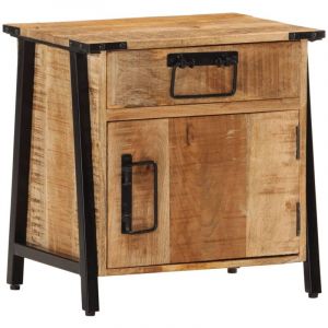 VidaXL Table de chevet 40x30x42 cm bois de manguier massif, table de chevet, tiroir de chevet, table d'appoint, meuble de chambre, armoire de lit