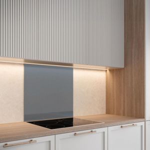 Crédence cuisine fond de hotte glassy gris fenêtre verre brillant - 60x70 cm