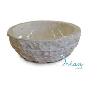Image de Ocean line Vasque à poser Marmo en marbre ronde (Ø 40 cm)