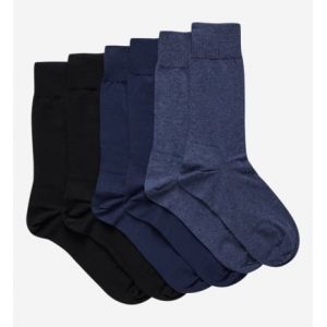 Galeries Lafayette Lot de 3 paires de chaussettes en jersey Bleu - Couleur Bleu - Taille XL