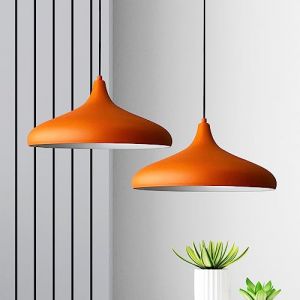 Bamyum - Lampe Suspendue Double Lustre Orange – Lustre Vintage E27 pour Salon, Chambre ou Salle à Manger