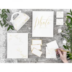 Marque-places de table - Cadre, dor&eacute;, 9,5x5,5cm (1 paquet / 10 pi&egrave;ces)