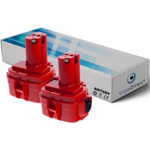 Image de Visiodirect Lot de 2 batteries pour Makita 6916DWA perceuse sans fil 3000mAh 12V