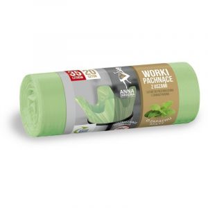 ANNA ZARADNA ST-AZ-038091 Lot de 20 sacs poubelle avec anses 35 l d'&eacute;paisseur Parfum menthe