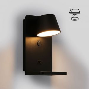 Barcelona led Applique murale avec port usb 'baskop w' - 6W - Base de recharge - Noir