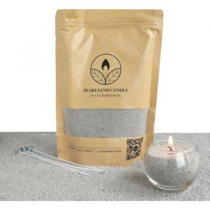 Comforder Sable de bougie parfumé et mèche - Granulés de cire aromatique - 400 + 4 mèches de bougie (gris lavande)