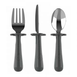 3 couverts en inox pour enfants GRIS Grabease