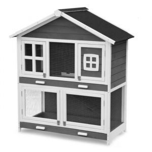 Cage Clapier Enclos pour lapins Ext&eacute;rieur et int&eacute;rieur en bois 115 x 60 x 118 cm. Modele Oscar