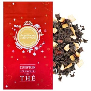 100g de Th&eacute; Oolong aux Notes de Brioche et d&rsquo;Agrumes -sachet refermable Panettone de la M&egrave;re No&euml;l COMPTOIR FRAN&Ccedil;AIS DU TH&Eacute;