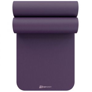 Tapis de fitness Hop-Sport 190 x 60 cm x 1 cm, tapis de sport - ménageant les articulations & antidérapant, tapis de fitness en mousse NBR + sangle de transport, Aubergine